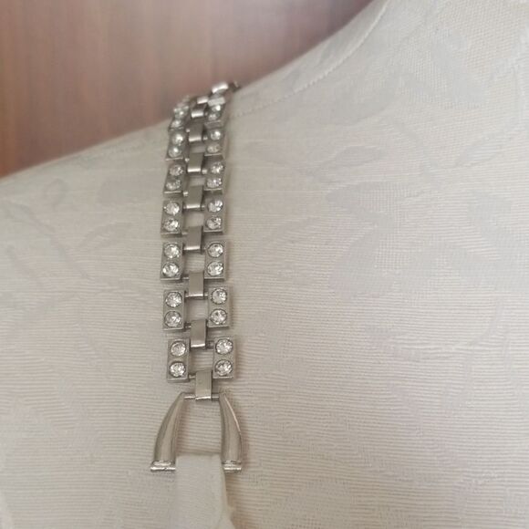 Mono Reno Ivory Knit Dress with Rhinestone Straps - Picture 3 of 8